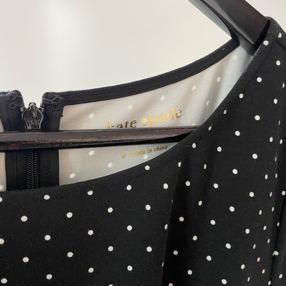 Kate Spade Black & White Fit & Flare Dress with Bow, Size 6 - Picture 4 of 5